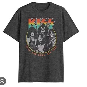 KISS Men's Size LT Large Tall Shirt Graphic Tee Top Gray Short Sleeve
